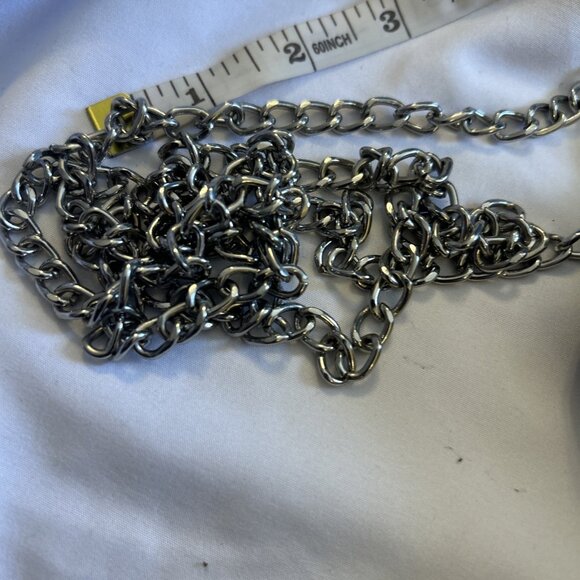 Donna Dixon Handbag Purse Blue Shoulder Crossbody Chain Straps Canvas Kiss Clasp - Picture 13 of 16